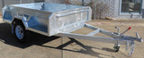 7x5 SINGLE AXLE BRAKED HIGH SIDED GALVANISED BOX TRAILER 1400kg ATM