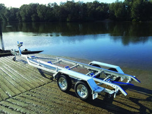 AL6.2M13T GALVANISED BOAT TRAILER TANDEM AXLE BRAKED TO SUIT UP TO A 6.7mt HULL