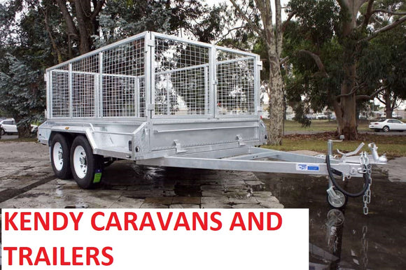 10x6 HEAVY DUTY GALVANISED TANDEM AXLE BRAKED 3200kg BOX TRAILER WITH 900mm CAGE