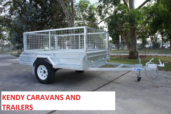 7x5 HEAVY DUTY GALVANISED SINGLE AXLE BRAKED 1400kg ATM BOX TRAILER WITH 600mm CAGE