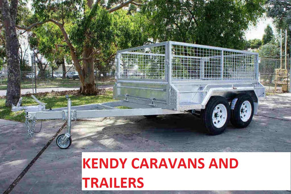 8x5 HEAVY DUTY GALVANISED TANDEM AXLE BRAKED 2000kg ATM BOX TRAILER WITH 600mm CAGE