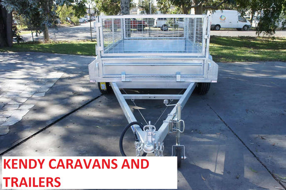 8x5 HEAVY DUTY GALVANISED TANDEM AXLE BRAKED 3200kg ATM BOX TRAILER WITH 600mm CAGE
