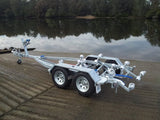 FIB5.7M14T GALVANISED BOAT TRAILER TANDEM AXLE BRAKED TO SUIT UP TO A 5.8mt HULL