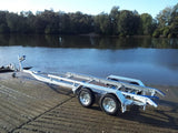 FIB6.2M14T GALVANISED BOAT TRAILER TANDEM AXLE BRAKED TO SUIT UP TO A 6.6mt HULL